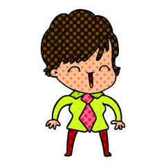 cartoon laughing woman