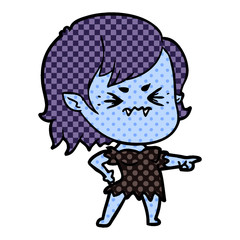 annoyed cartoon vampire girl