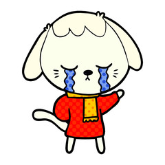 cute puppy crying cartoon