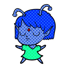 cartoon alien girl
