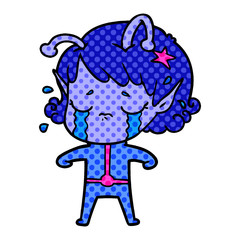 cartoon crying alien girl