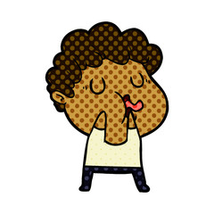 cartoon man pulling face