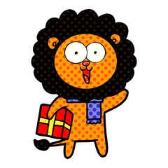 happy cartoon lion