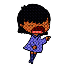cartoon woman talking loudly