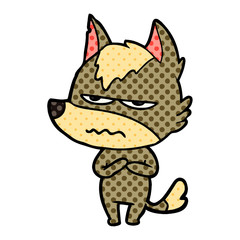 cartoon annoyed wolf