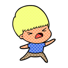 cartoon stressed man