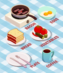 Food Cooking Isometric Composition