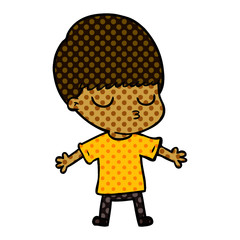 cartoon calm boy