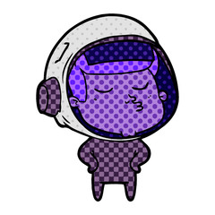cartoon confident astronaut