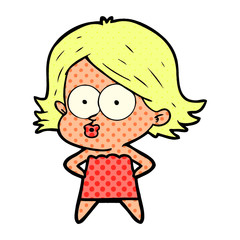 cartoon girl pouting