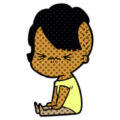 Obraz premium cartoon annoyed hipster girl