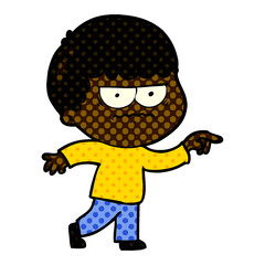 Obraz premium cartoon annoyed man