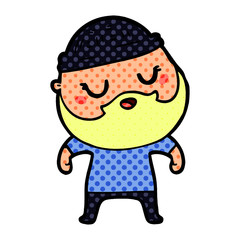 cute cartoon man with beard