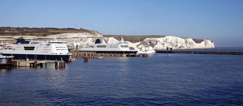ferries and white cliffs in dover
