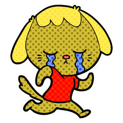 cute puppy crying cartoon