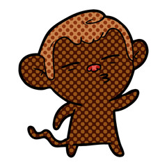 cartoon suspicious monkey