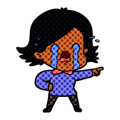cartoon woman crying