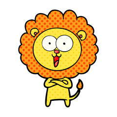 happy cartoon lion