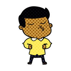 cartoon model guy pouting