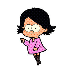 happy cartoon girl