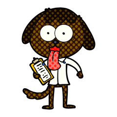 cute cartoon dog wearing office shirt