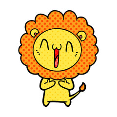 happy cartoon lion