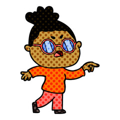 cartoon annoyed woman