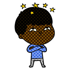 Obraz premium cartoon amazed boy