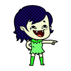 cartoon laughing vampire girl