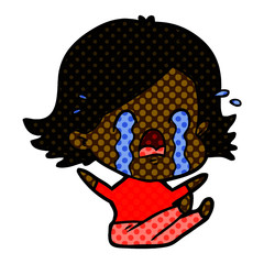 cartoon woman crying