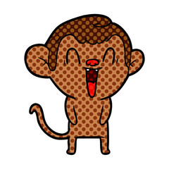 cartoon laughing monkey
