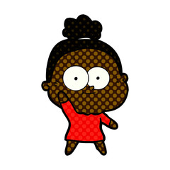 cartoon happy old woman