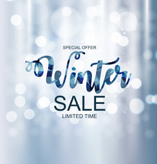 Winter Sale Background Special Offer Banner Background for Business and Advertising. Vector illustration.