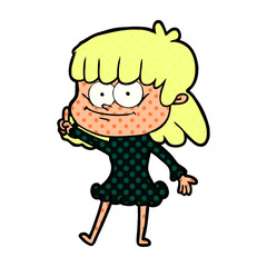 cartoon smiling woman