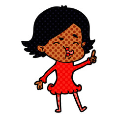 cartoon girl pulling face