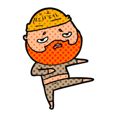 cartoon worried man with beard