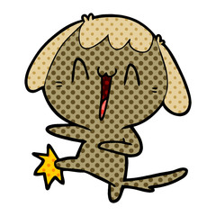 Obraz premium cartoon laughing dog kicking