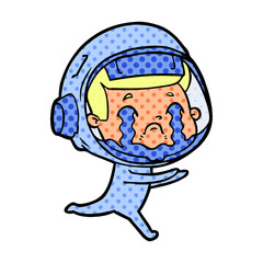 cartoon crying astronaut