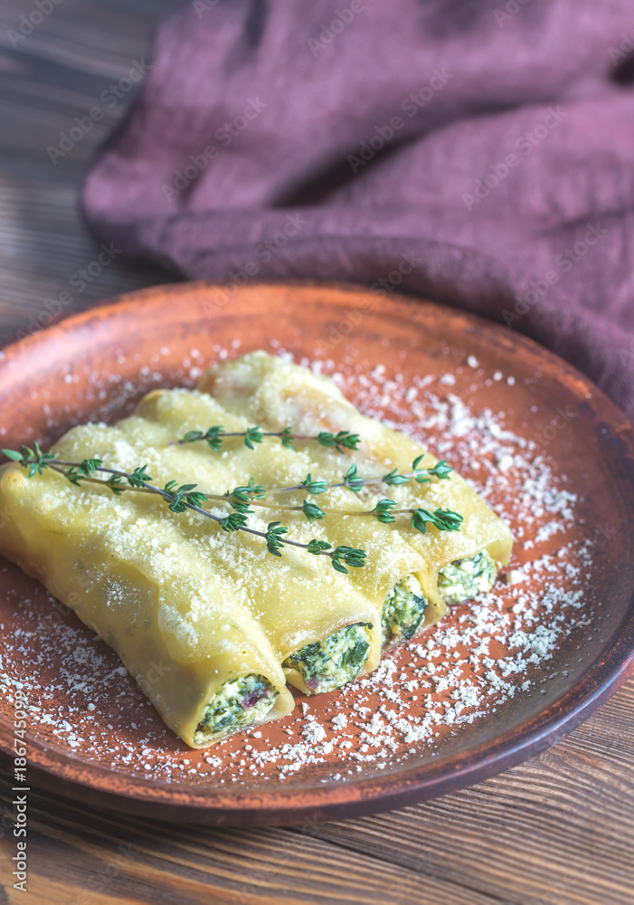 Canvas Prints Canelloni stuffed with ricotta and spinach