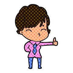 cartoon woman thinking