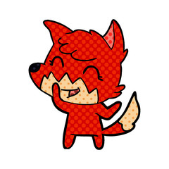 happy cartoon fox