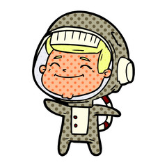 happy cartoon astronaut