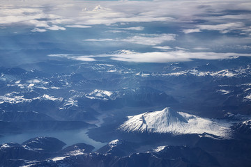 Aerial picture of the Andes mountain range, Chile