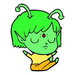 cartoon alien girl