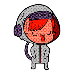 cartoon astronaut woman