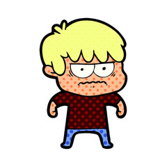 annoyed cartoon boy