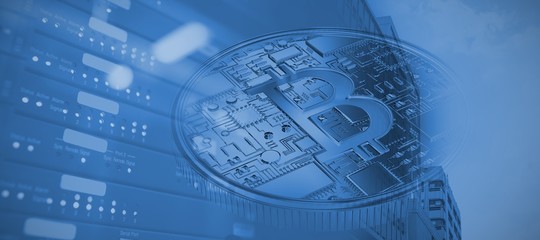 Composite image of bitcoin