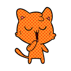 cartoon cat yawning