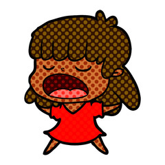cartoon woman talking loudly
