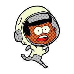 cartoon surprised astronaut